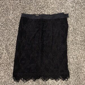 Escada Elegant Black Lace Pencil Skirt